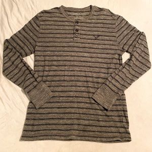 American Eagle striped Henley shirt